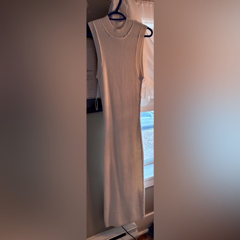 Dynamite Sleeveless Ribbed Maxi Dress - Cream